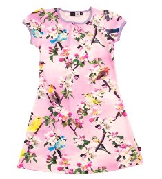 molo kinderkleding jurk zomer 2014 appelbloesem vogeltjes roze